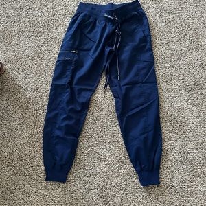 Navy blue scrub joggers size small petite